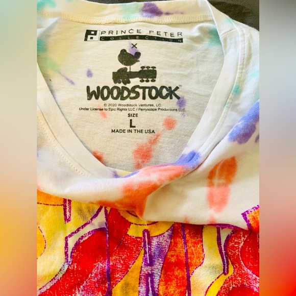 Prince Peter Collection x Woodstock Peace & Love Tie Dye Graphic Tee NWT - Picture 3 of 11